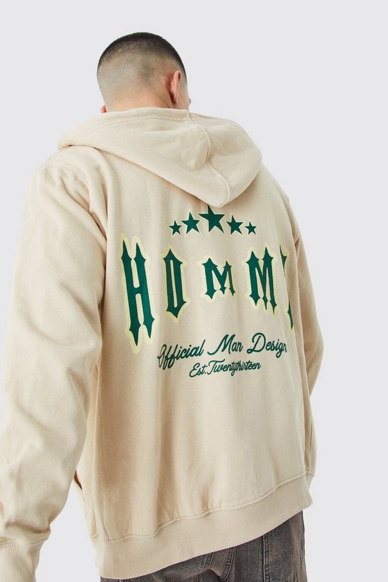 Hoodie mit Homme Stern-Print und Reißverschluss