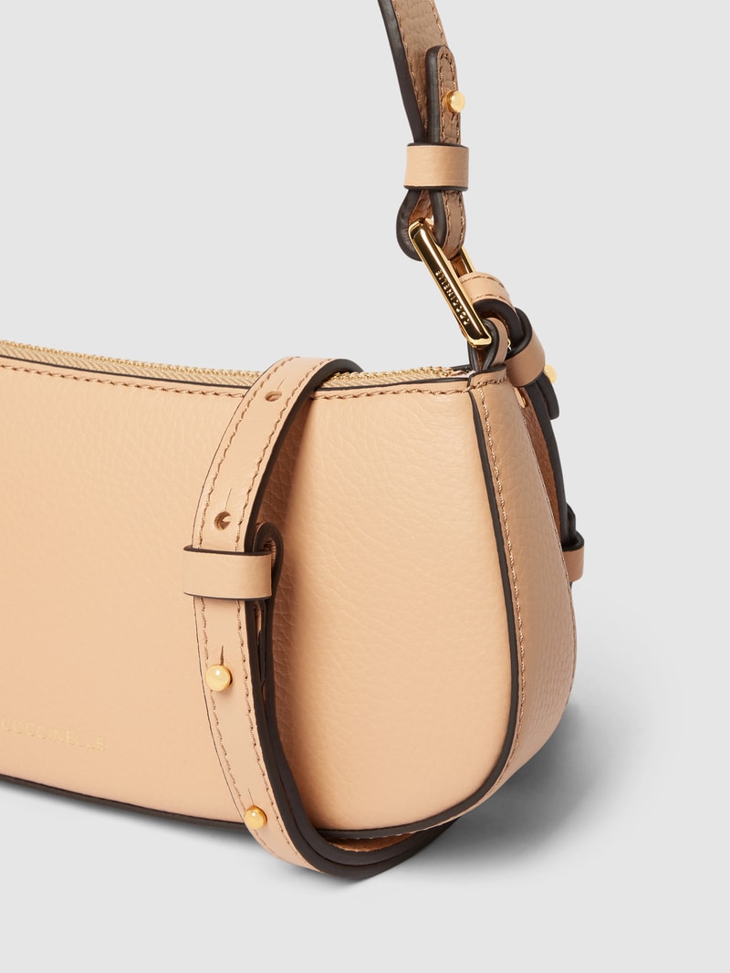 Umhängetasche mit Label-Print in beige