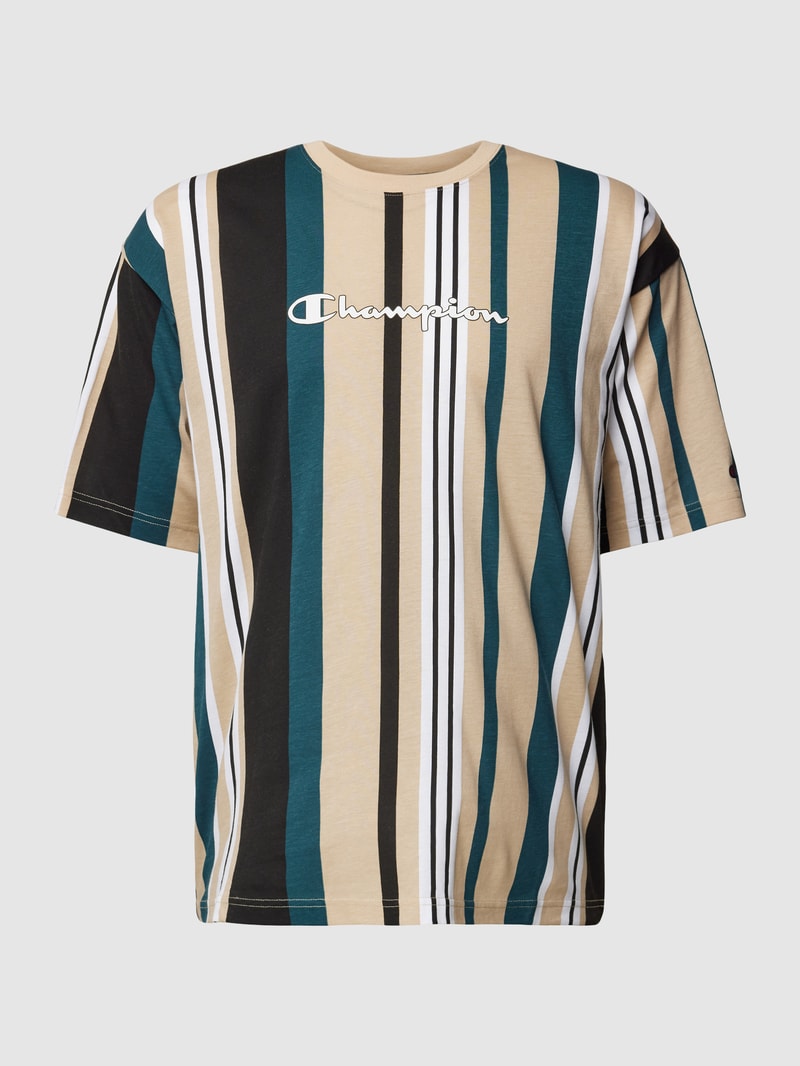 T-Shirt mit Streifenmuster in beige