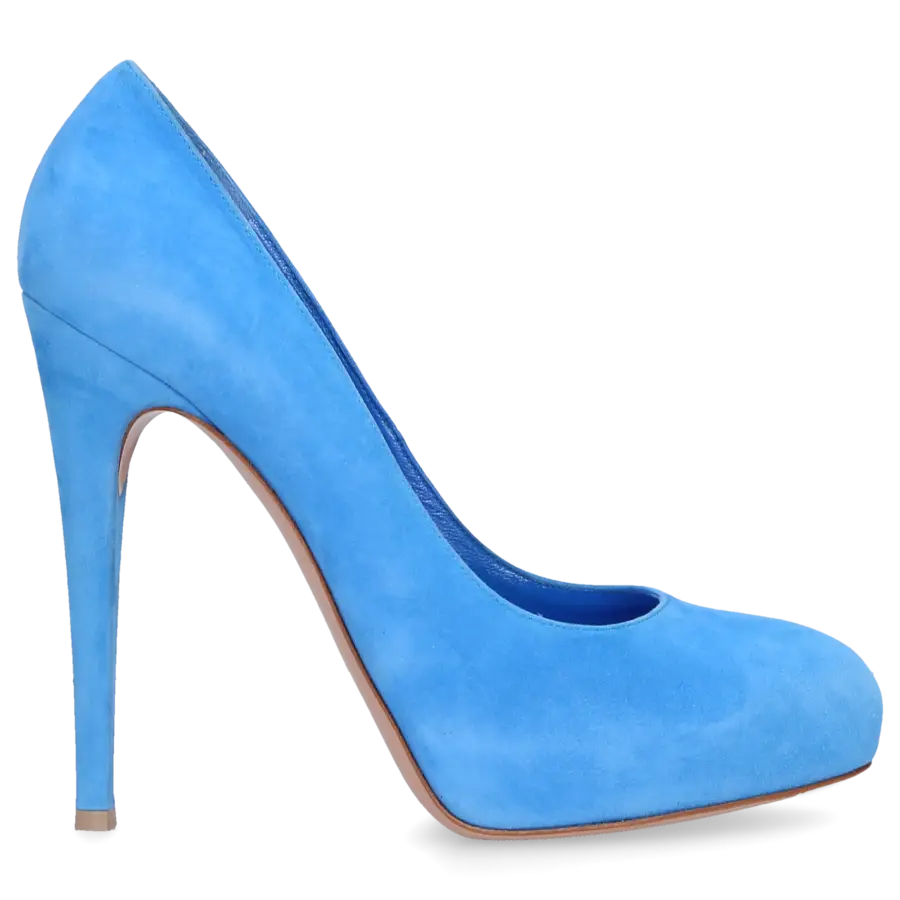 Gianvito Rossi - Plateaupumps Veloursleder blau - blau