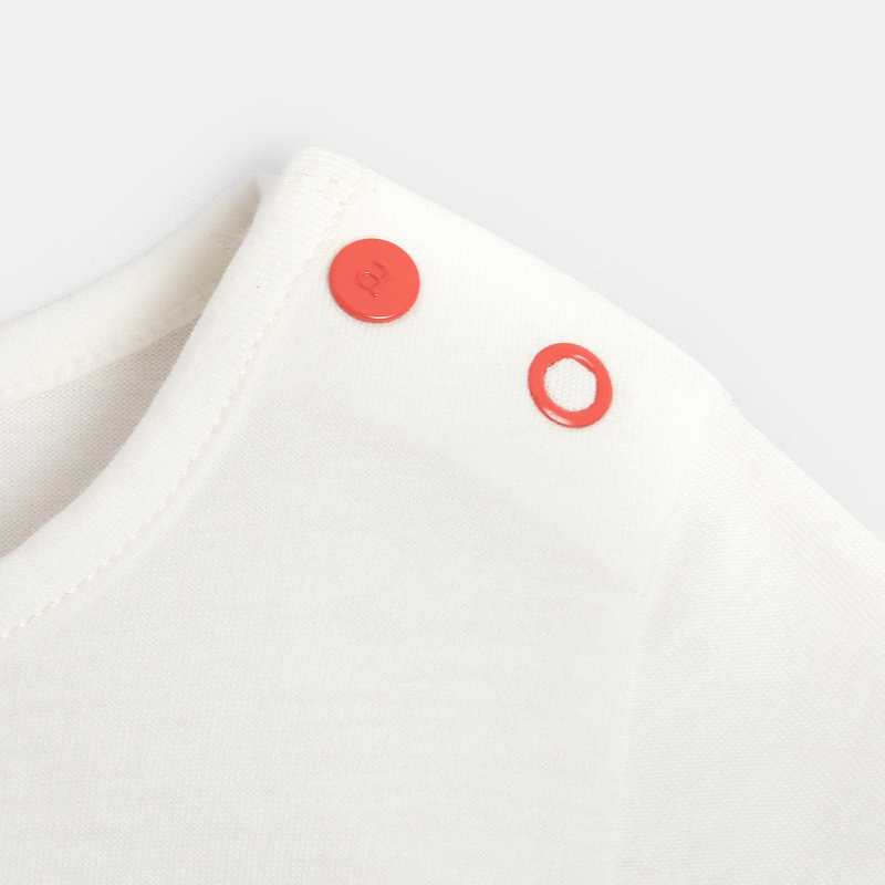 T-shirt manches courtes bébé fille en coton beige Absorba