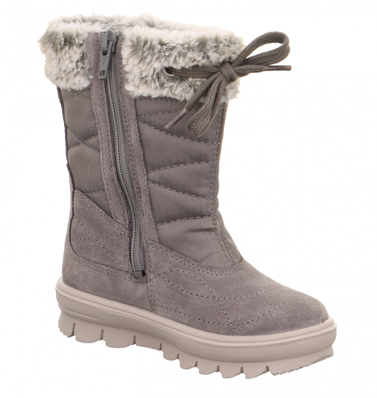 FLAVIA - Grau Stiefel mit Reißverschluss