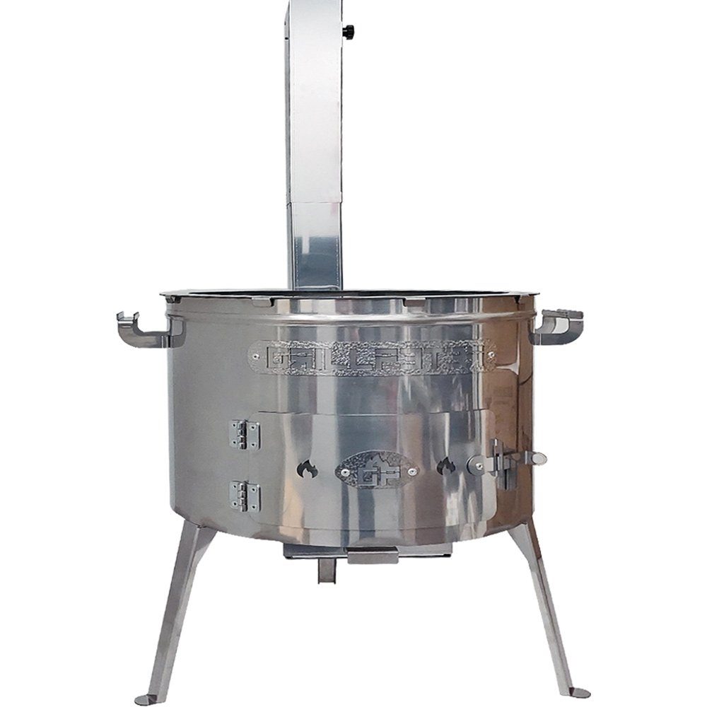 Grillpeter Feuerstelle Utschak Timur Edelstahl 2mm mit Abzugsrohr Feuerofen für Kazan