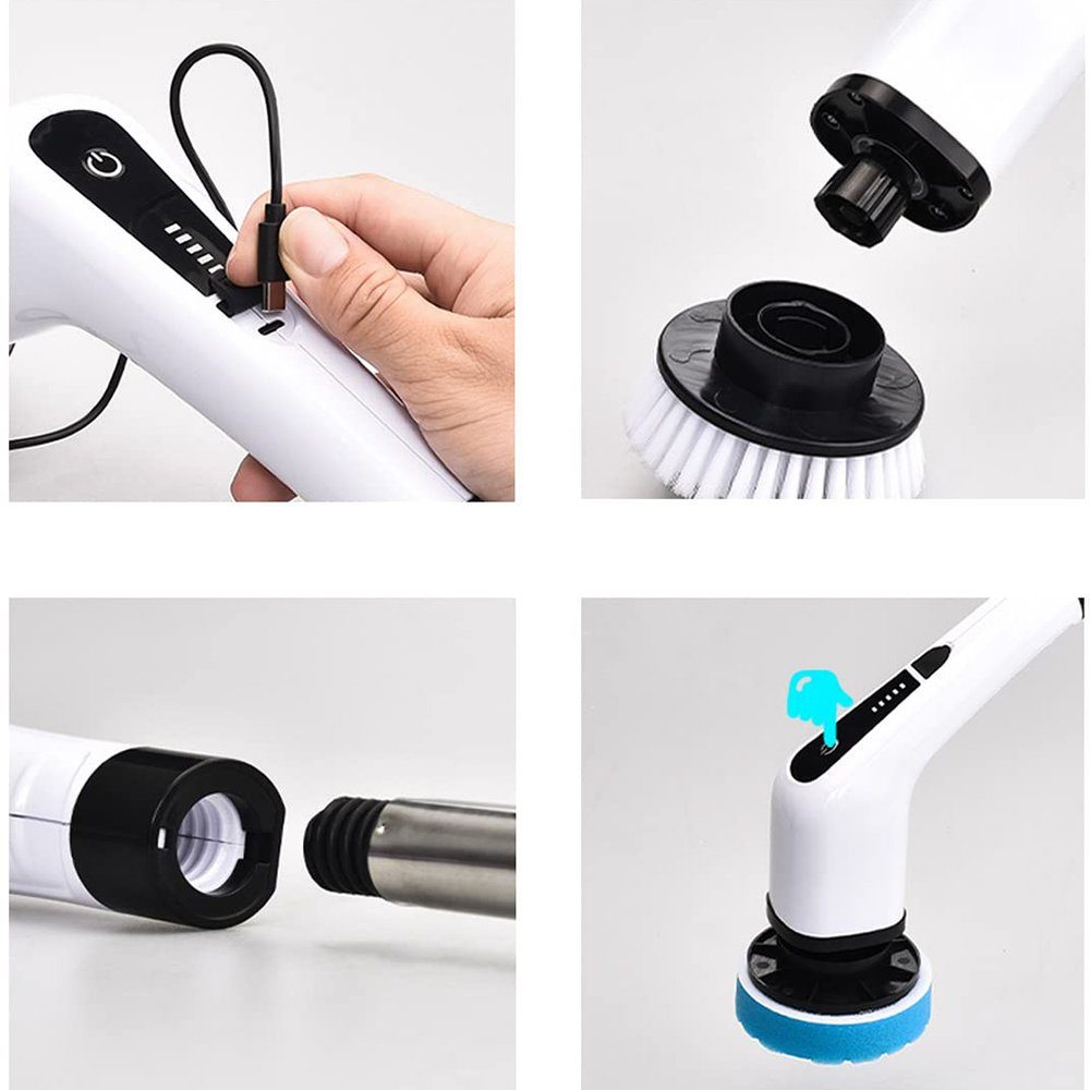 Bedee Reinigungsbürste Elektrische Reinigungsbürste, 360° drehen Spin Scrubber, (1-tlg), Geeignet für Ecke, Badezimmer