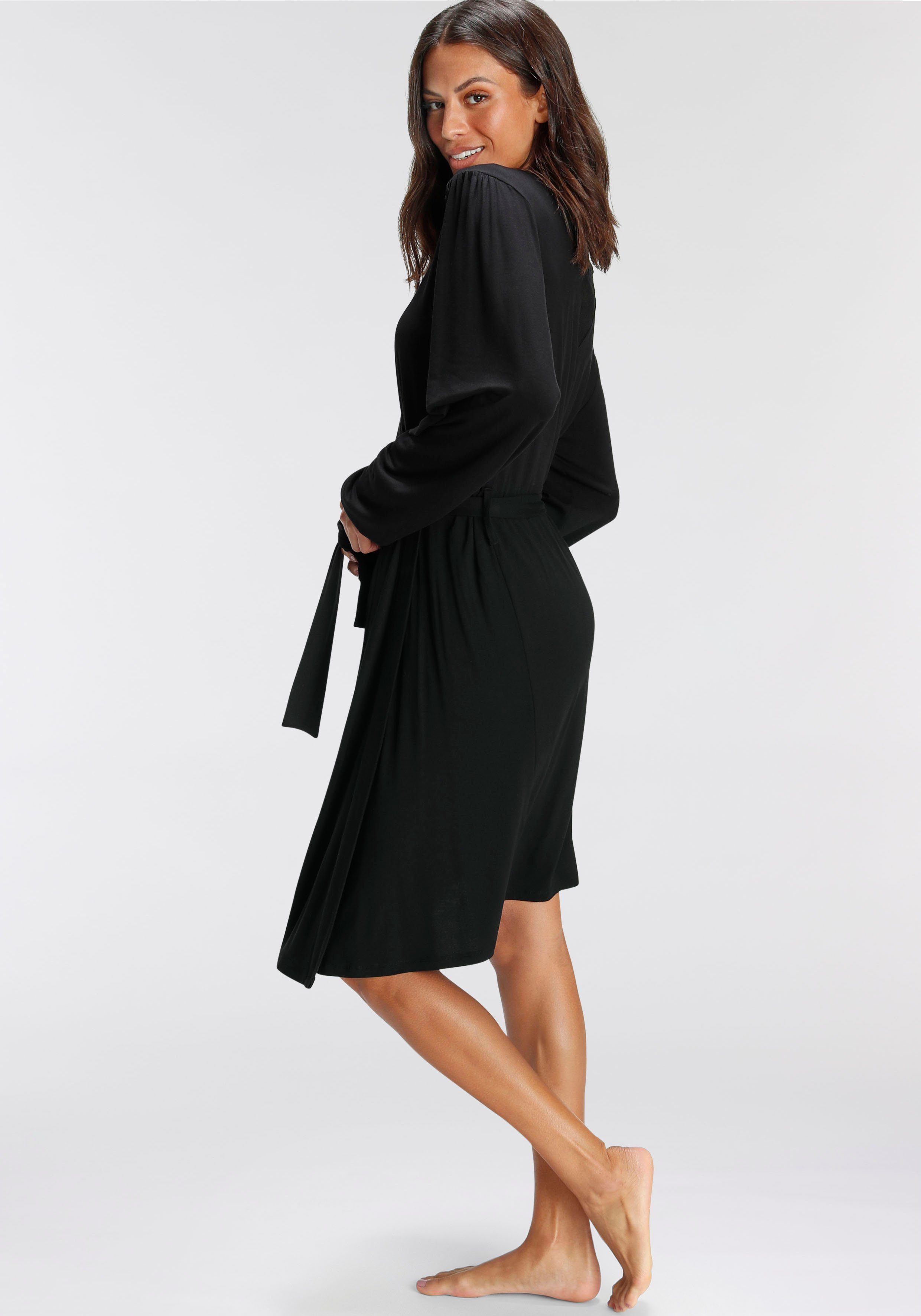 Bruno Banani Kimono, Kurzform, Viskose, mit schönen Spitzendetails