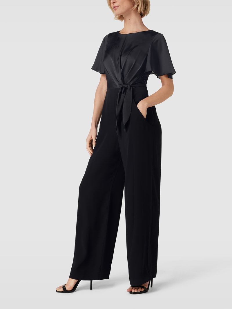 Jumpsuit mit Schleifen-Detail in schwarz