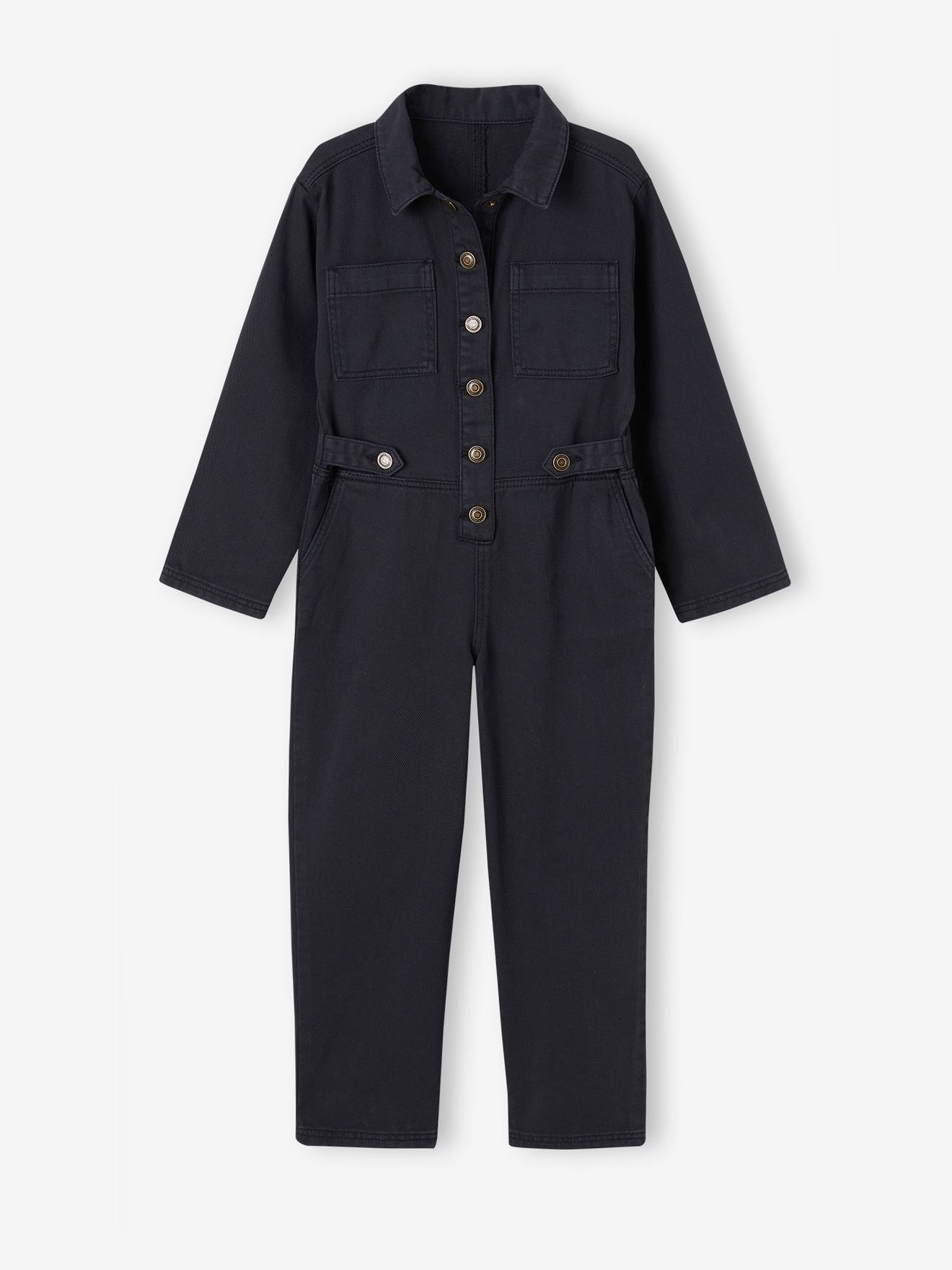 Vertbaudet Mädchen Jumpsuit im Worker-Style - anthrazit