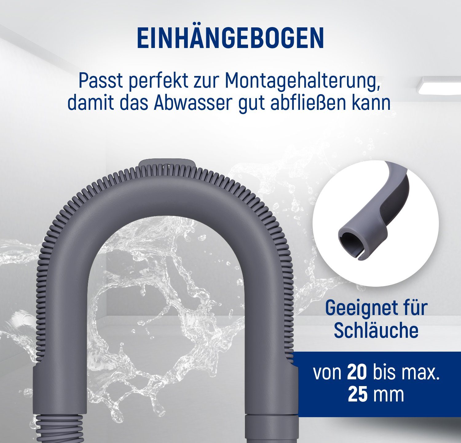 VIOKS Haltebogen universal Schlauchhalterung, (für Ablaufschlauch Waschmaschine Geschirrspüler)
