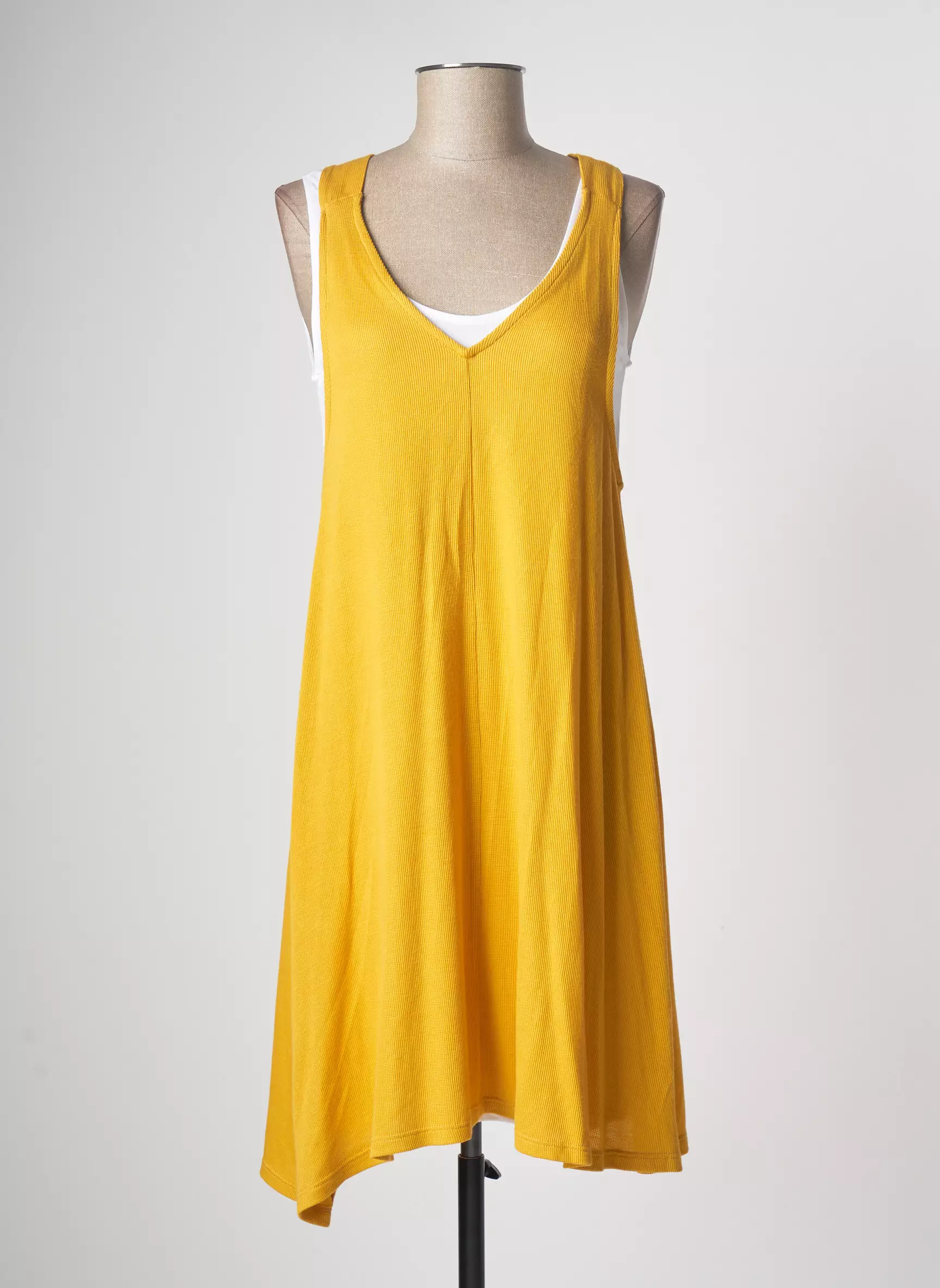 Edc Robes Mi Longues Femme couleur jaune
