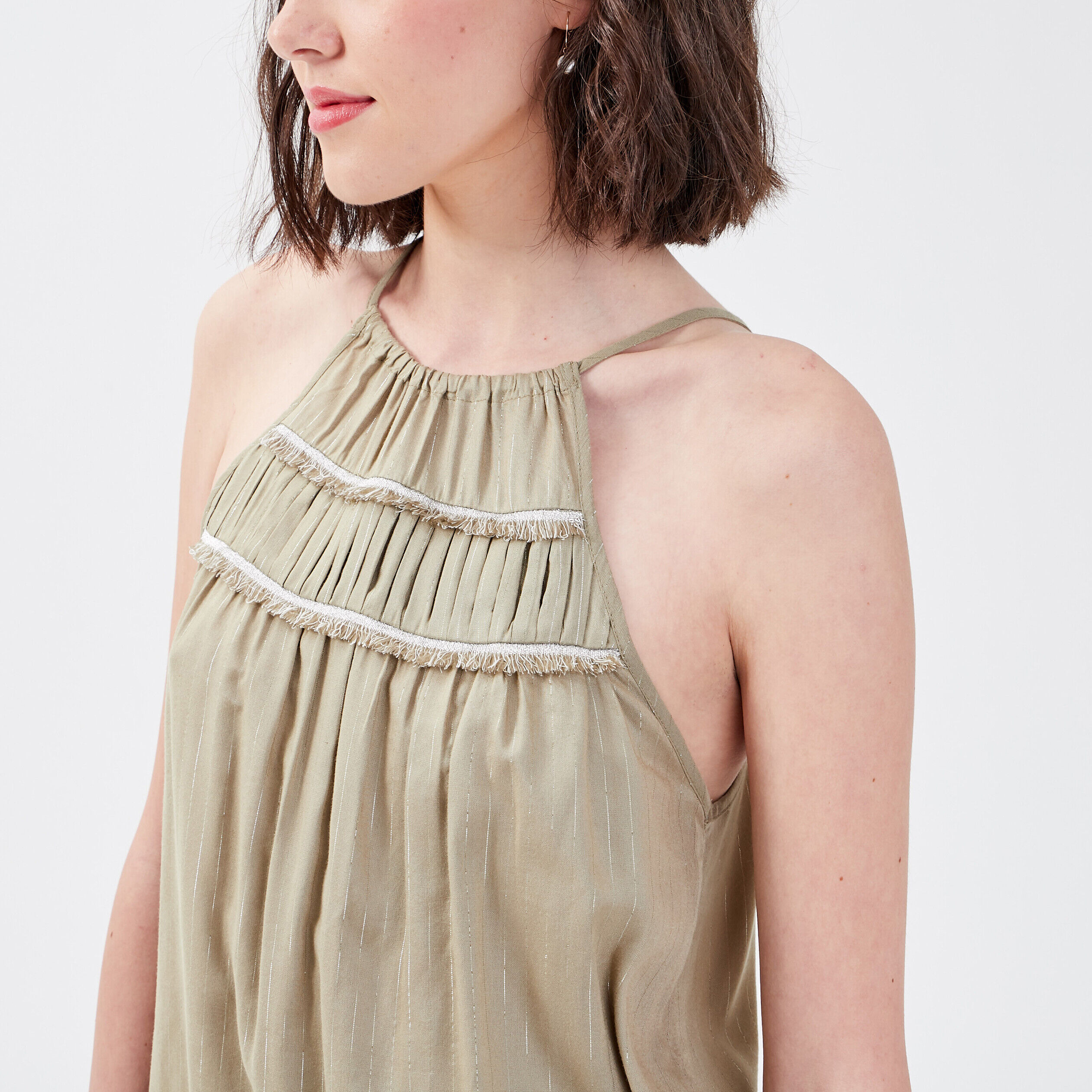 Blouse bretelles fines gris femme | Cache Cache