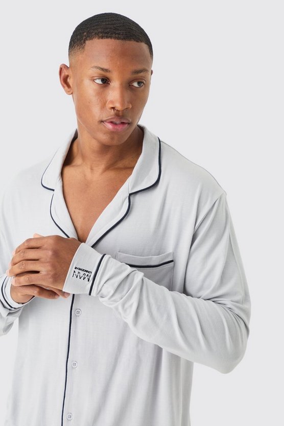 Lockeres Premium Loungewear-Hemd & Unterteil