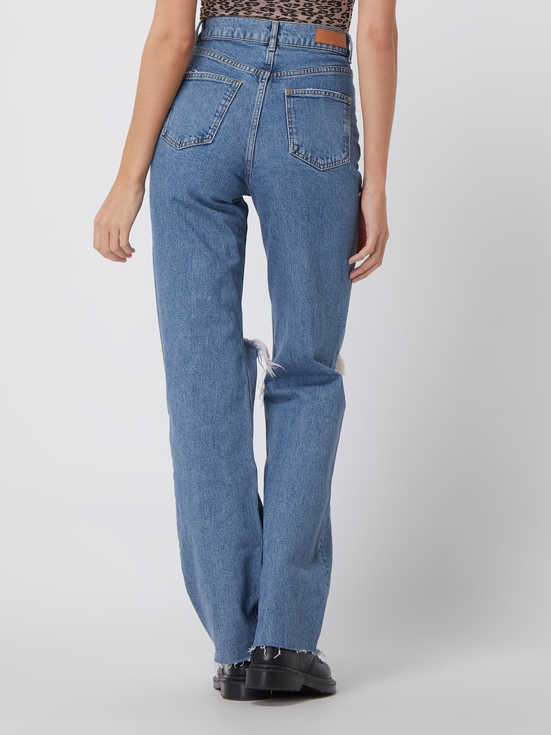 Wide Leg High Waist Jeans mit Stretch-Anteil in dunkelblau