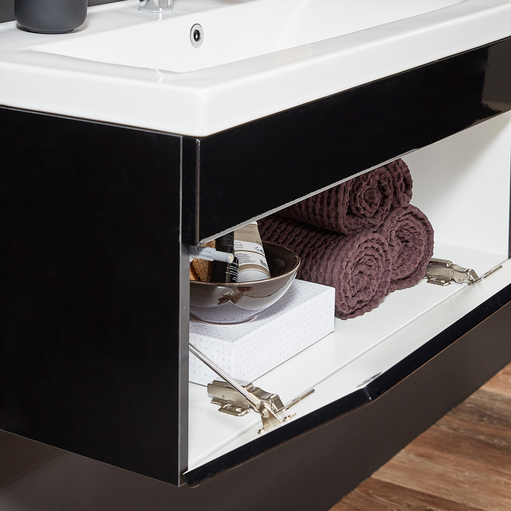 Home Deluxe Badmöbel WANGEROOGE S - schwarz
