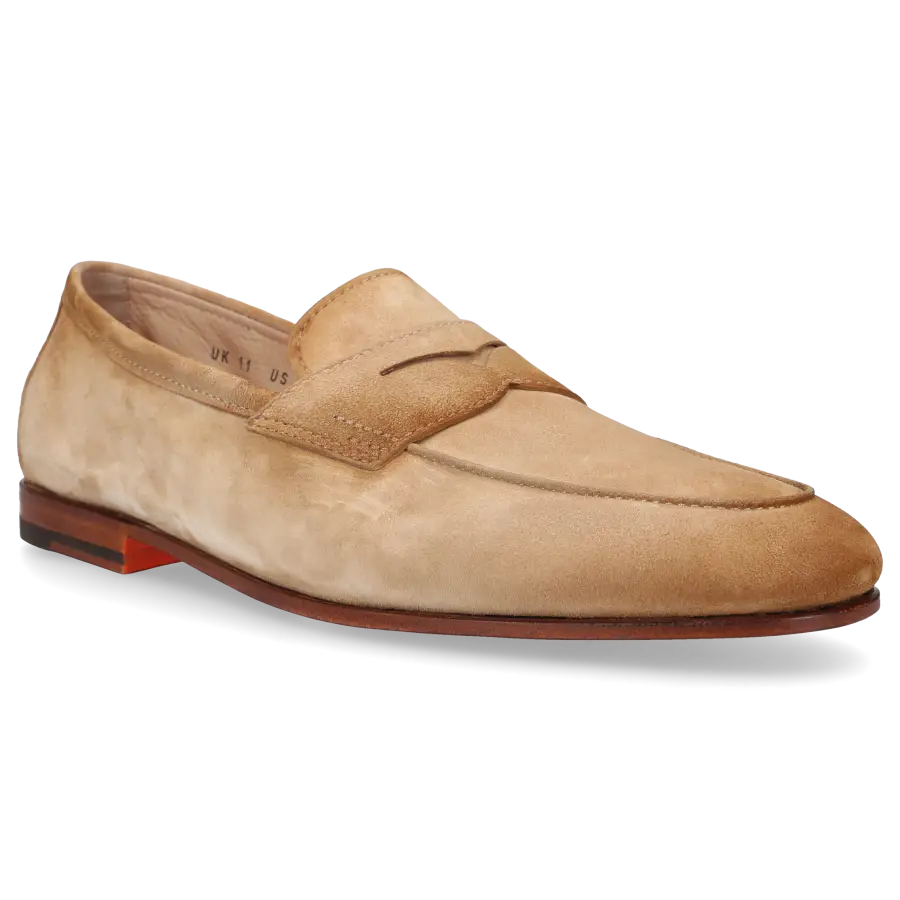 Santoni - Loafer 18837 Veloursleder - beige