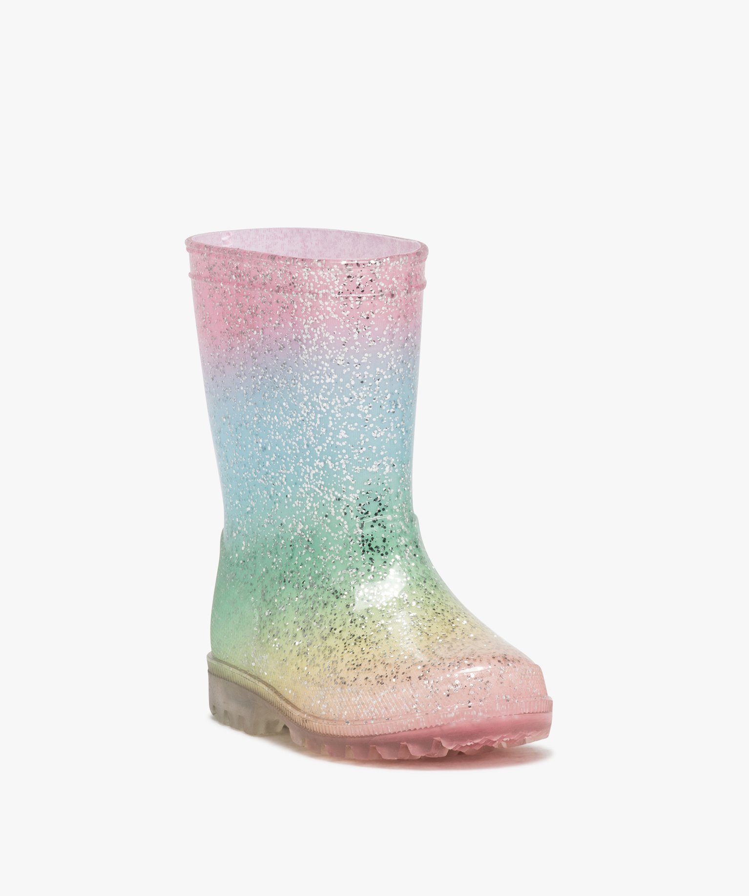 Bottes de pluie fille arc-en-ciel à paillettes multicolore | GEMO