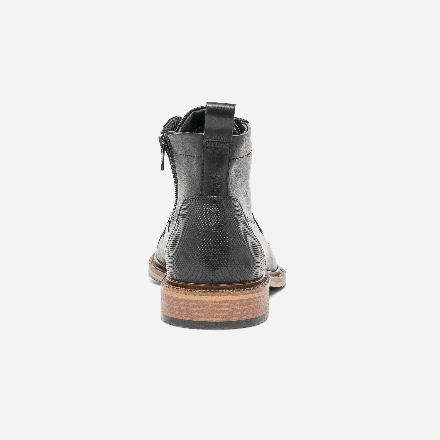 Boots à lacet noir éco-conçu en cuir