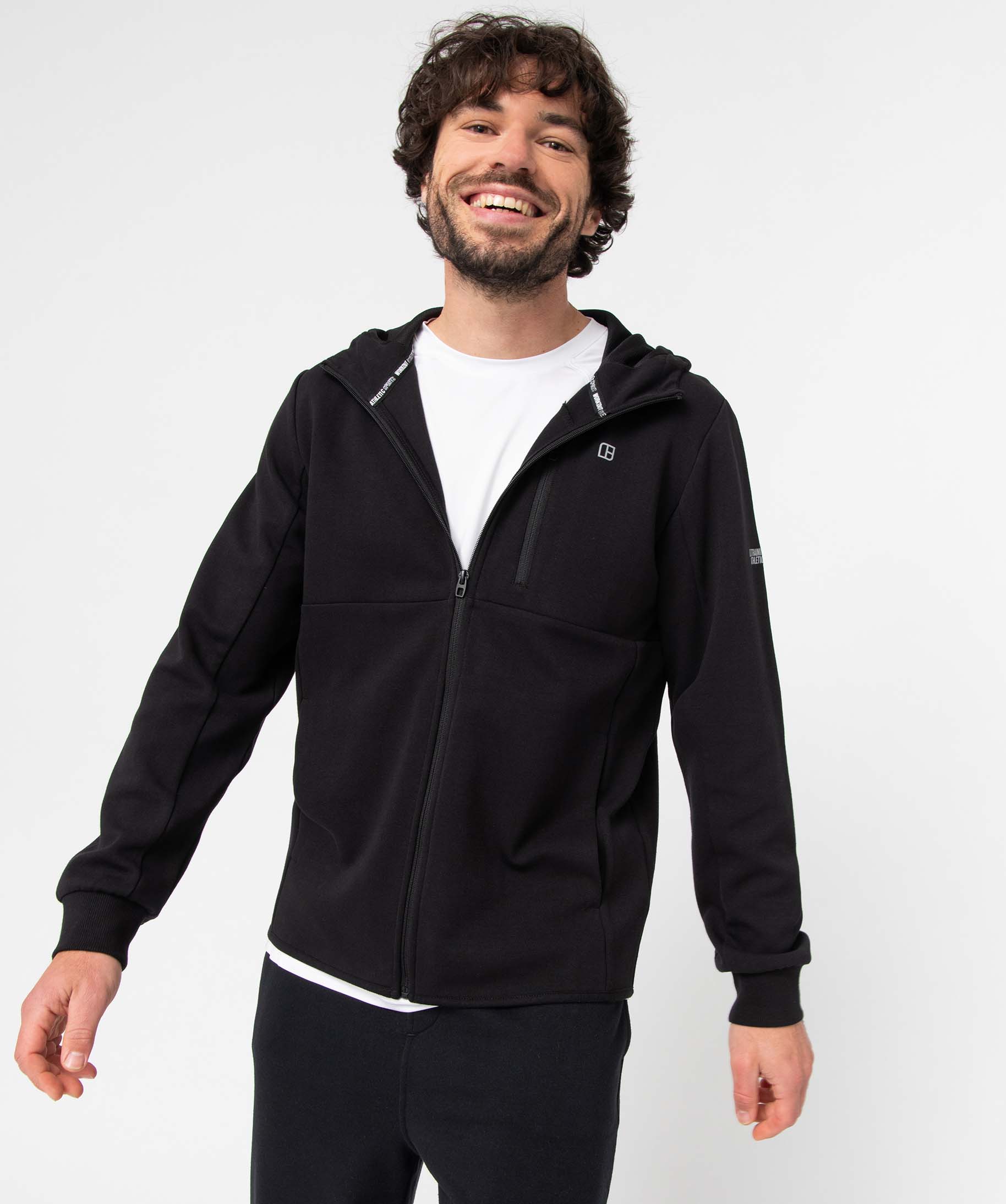 Sweat homme zippé à capuche noir | GEMO