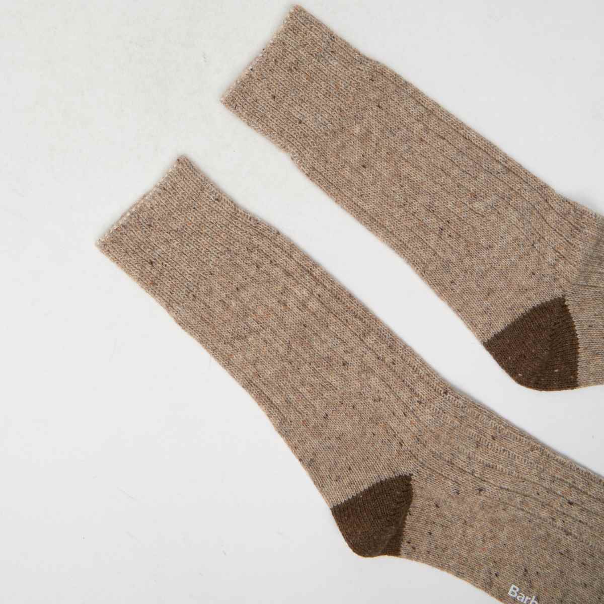 Barbour beige och bruna Houghton-strumpor
