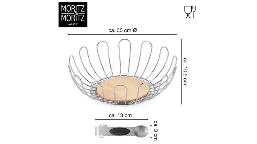 Moritz & Moritz Obstkorb Rund Bögen silber silber