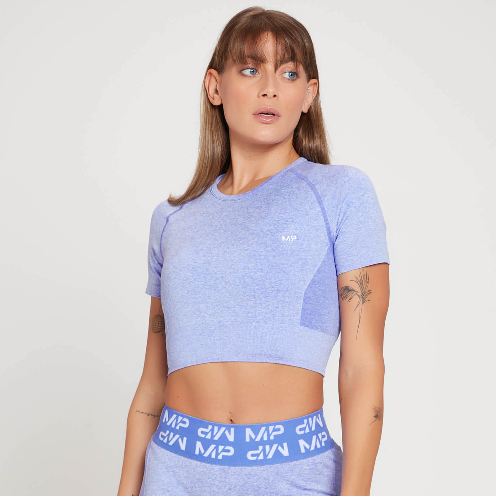 T-shirt court à manches courtes MP Curve pour femmes – Violet craie