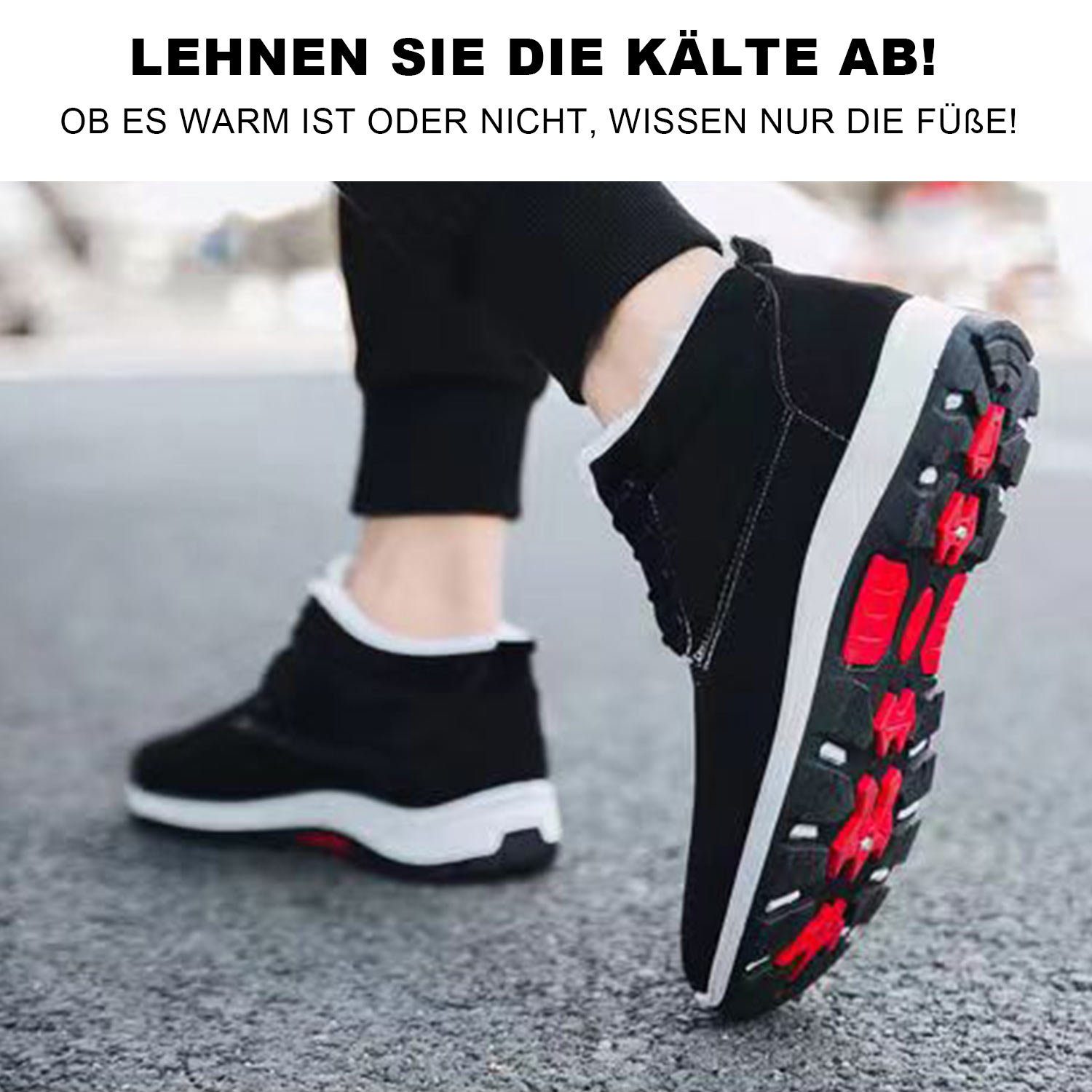 Daisred Winterschuhe Herren Warm Gefüttert Baumwollschuhe Winter Winterboots