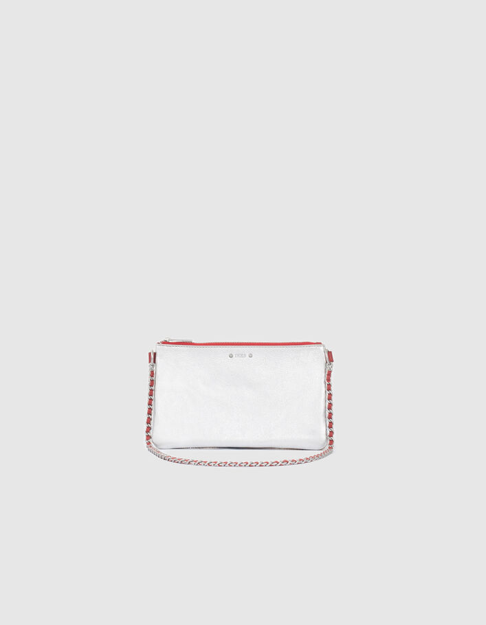 Le 111 Amy cuir d'agneau argenté et cuir de vachette effet pony léopard femme