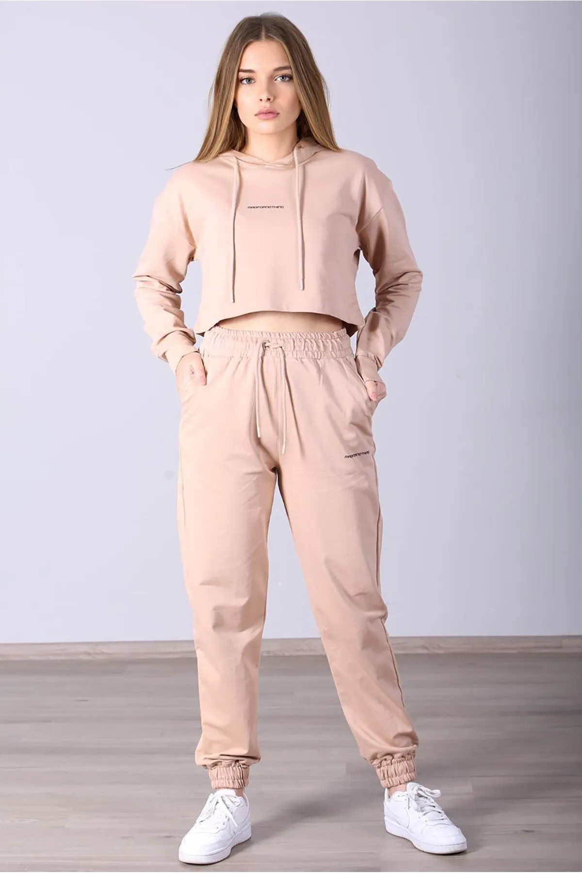 Madmext  Mad Girls Camel Hooded Damen-Trainingsanzug-Set Mg465-4