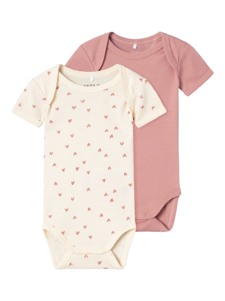 name it Body kurzarm 2er Pack HEARTS in buttercream günstig kaufen