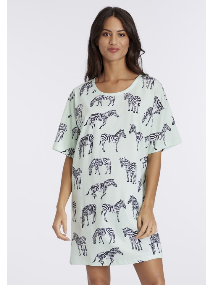 VIVANCE DREAMS Sleepshirt in mint-gemustert günstig kaufen