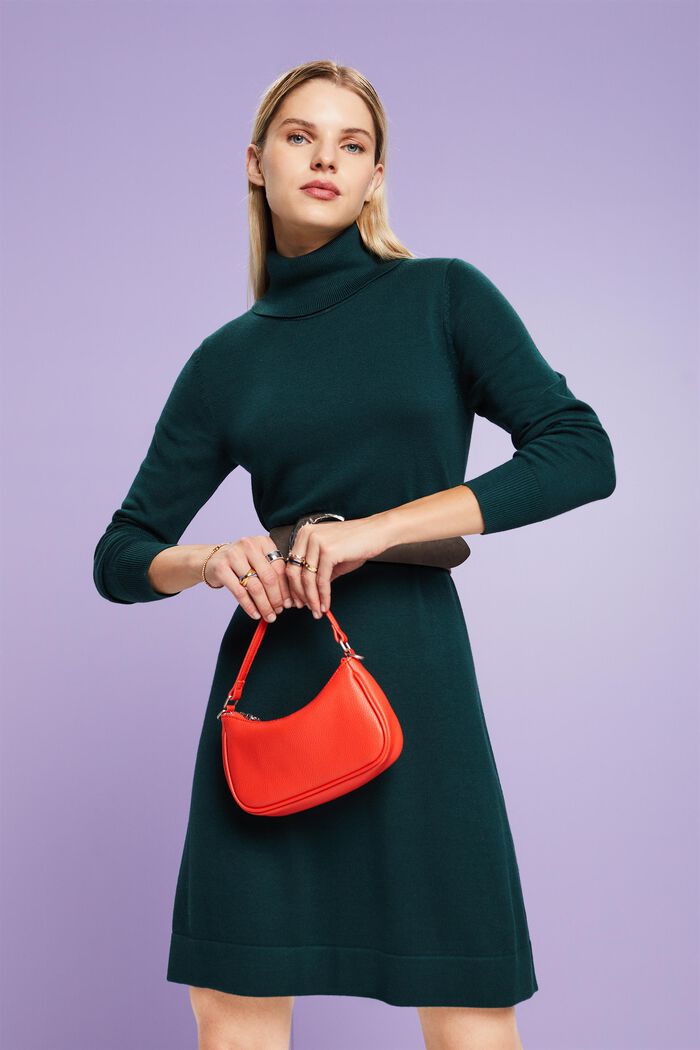 Strick-Minikleid mit Rollkragen