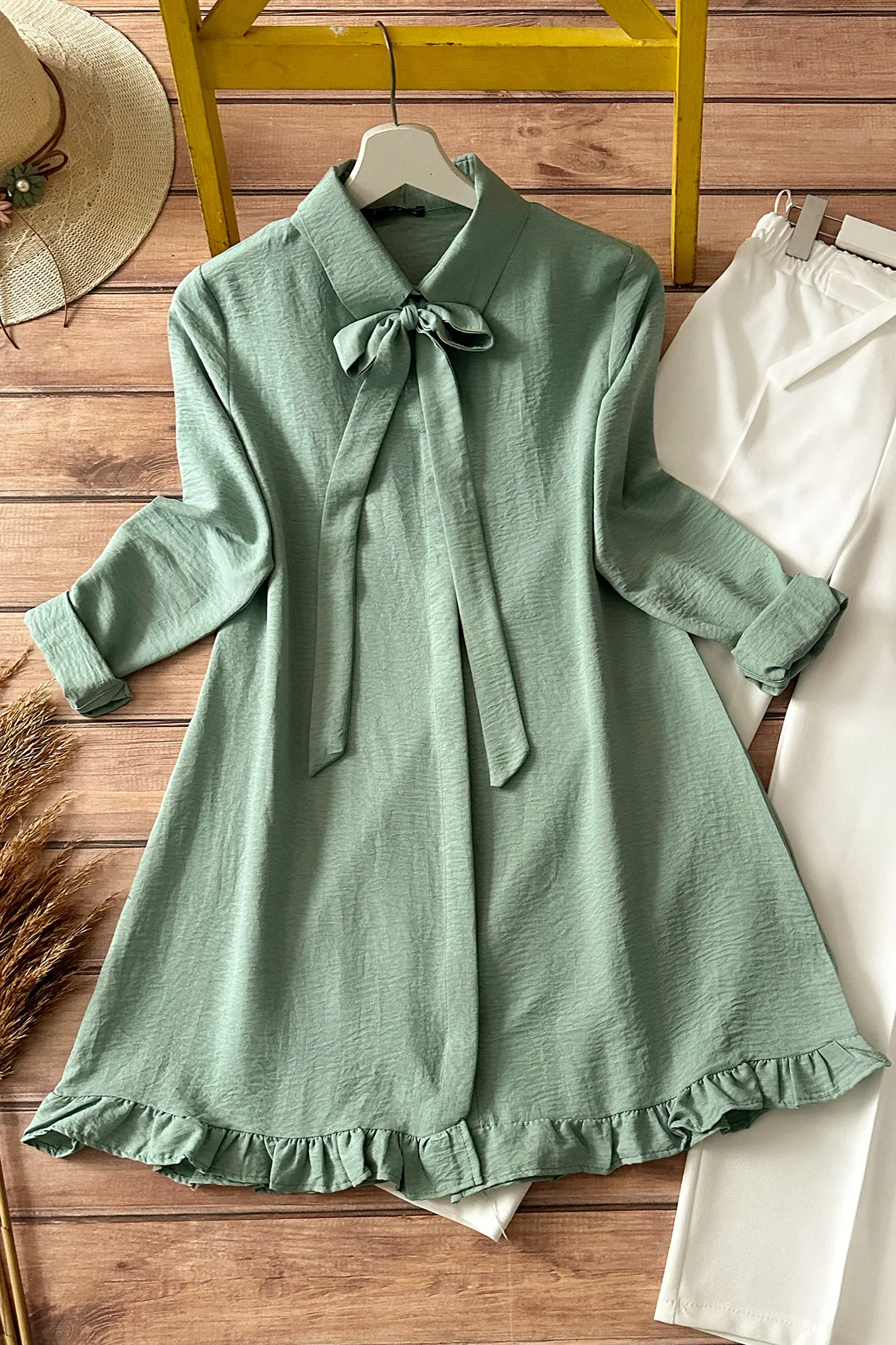 MODAQU  Rüschentunika 3989 - Mintgrün