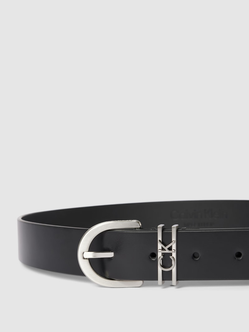 Ledergürtel mit Label-Details in schwarz