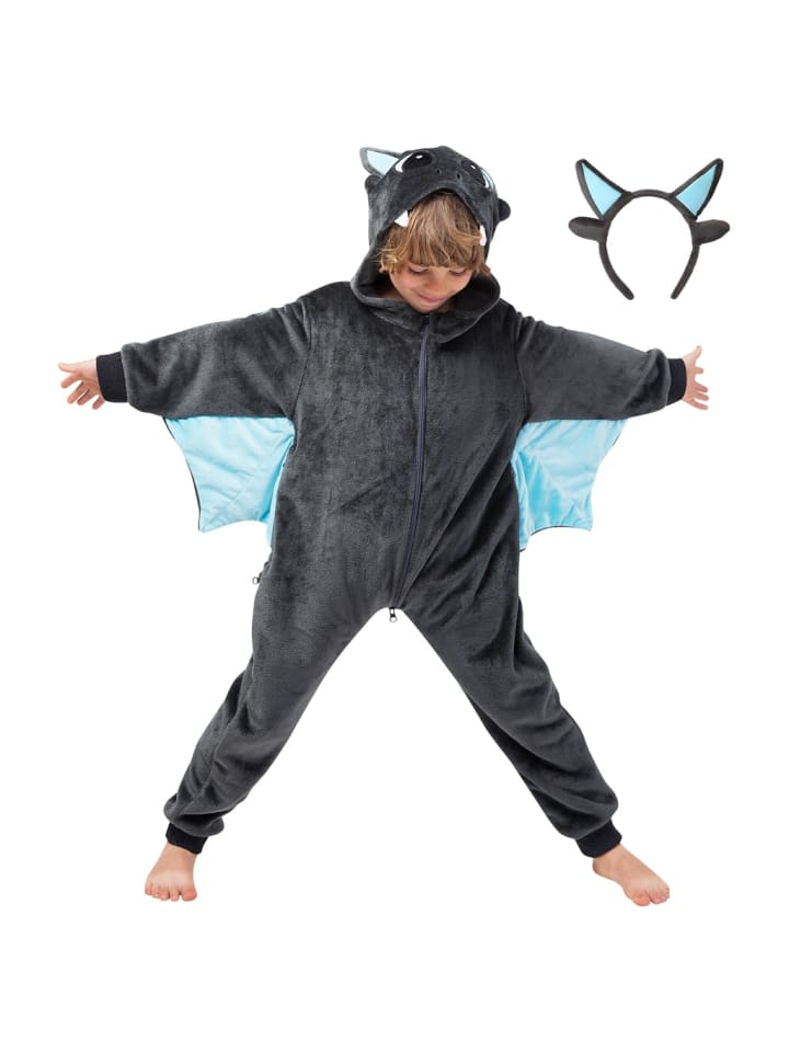 Corimori Onesie Kostüm in Anthrazit/türkis günstig kaufen