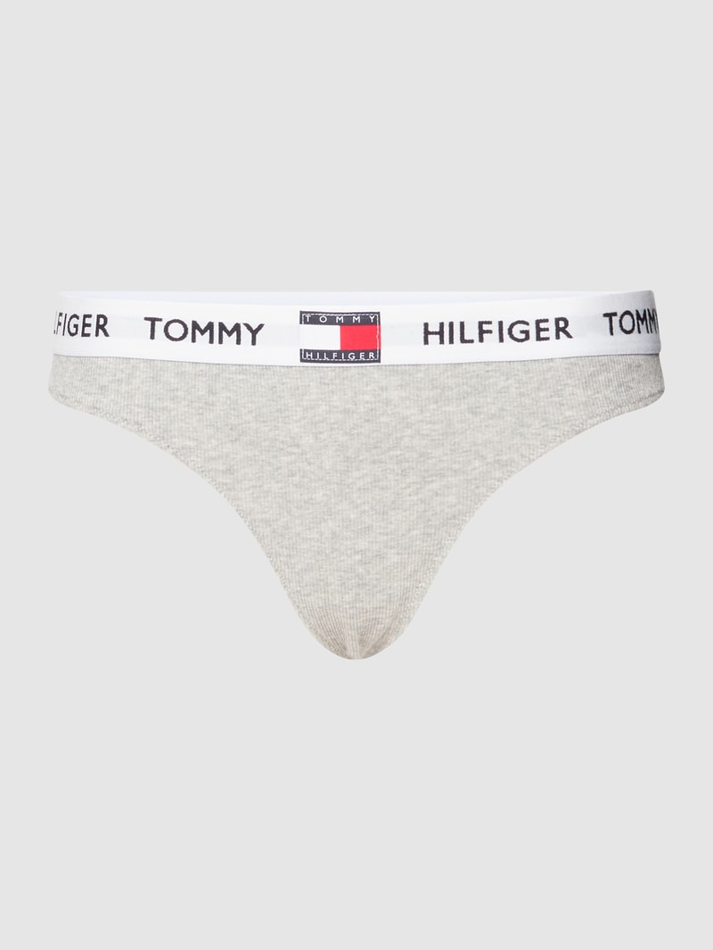 String mit Feinripp Modell 'TOMMY' in hellgrau meliert