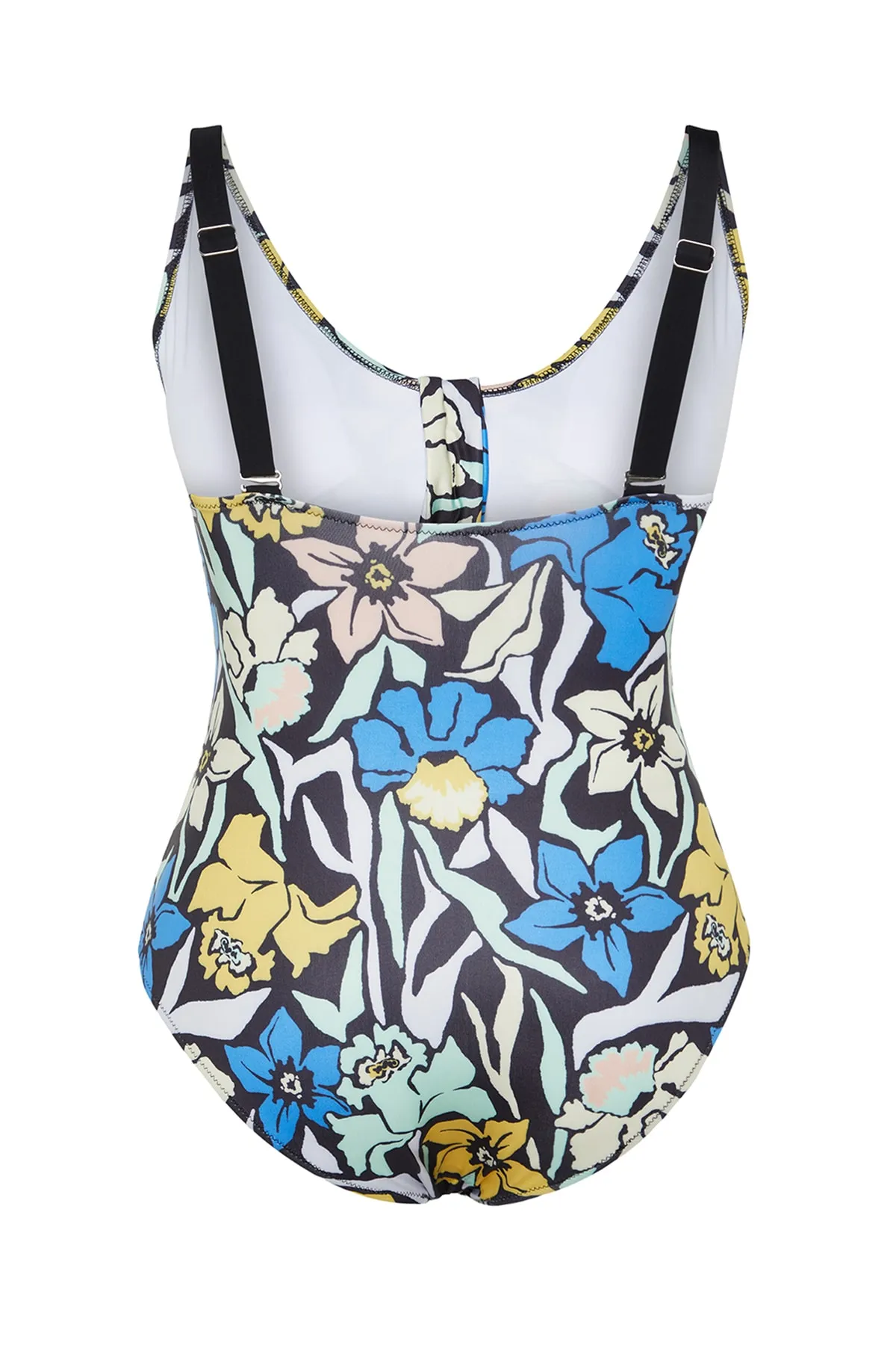 Trendyol Curve  Badeanzug mit Blumenmuster und mehrfarbigem Bindedetail