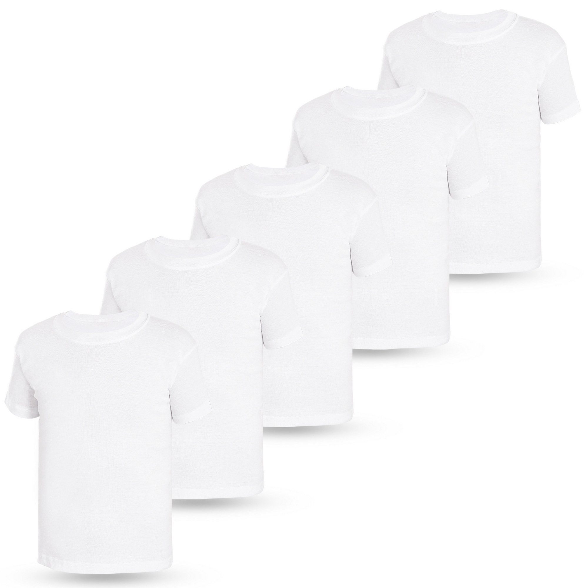 LOREZA Unterhemd 5 Jungen & Mädchen Unterhemd Kurzarm Shirt - T-Shirt 100% Baumwolle (Spar-Packung, 5-St)
