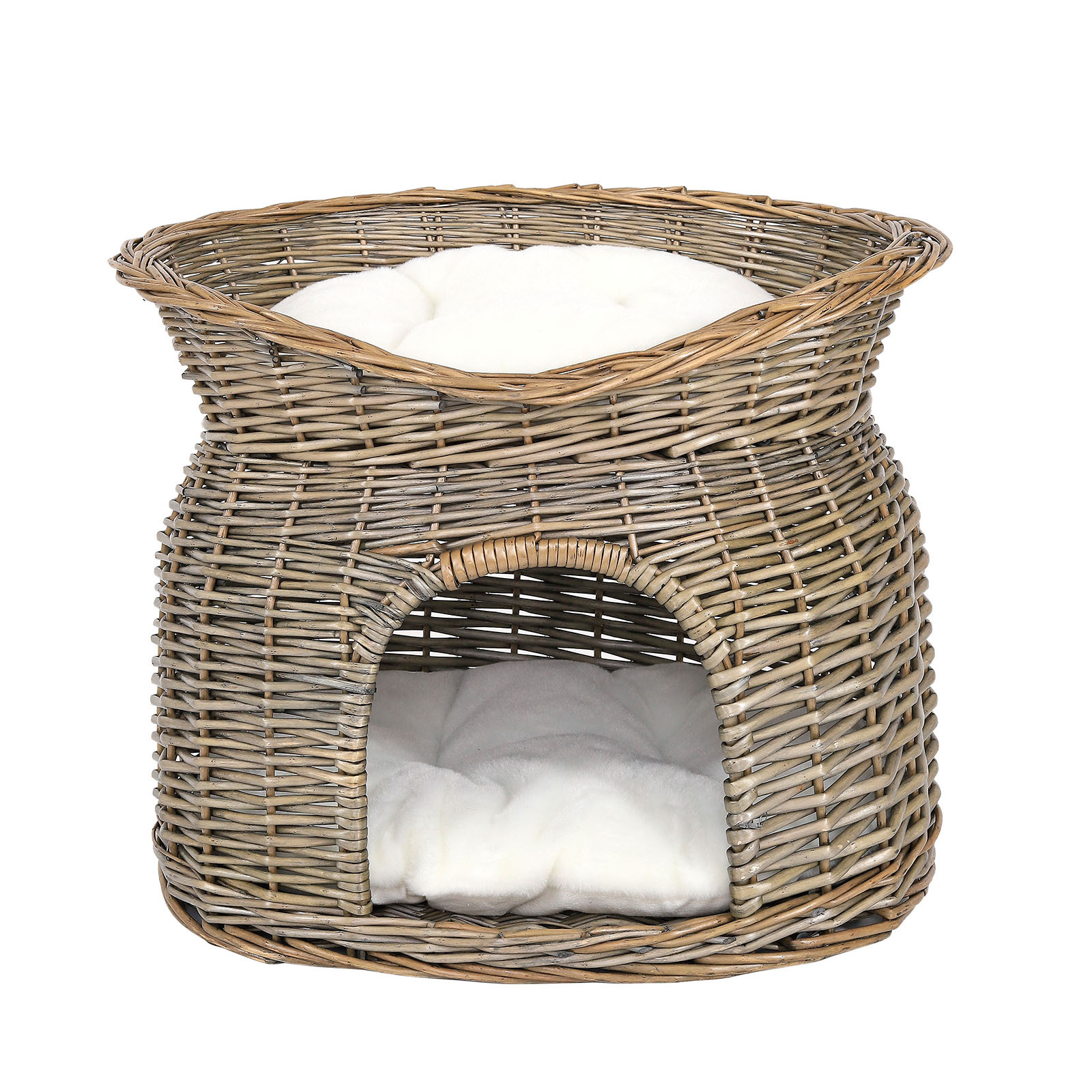 Lionto Katzenbetten & Katzensofas Lionto Weidenkorb für Katze grau