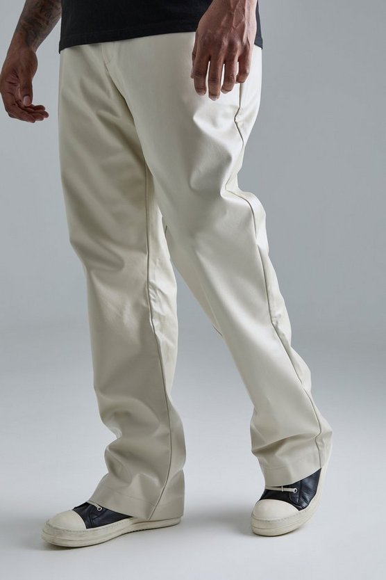Plus Slim-Fit PU-Schlaghose