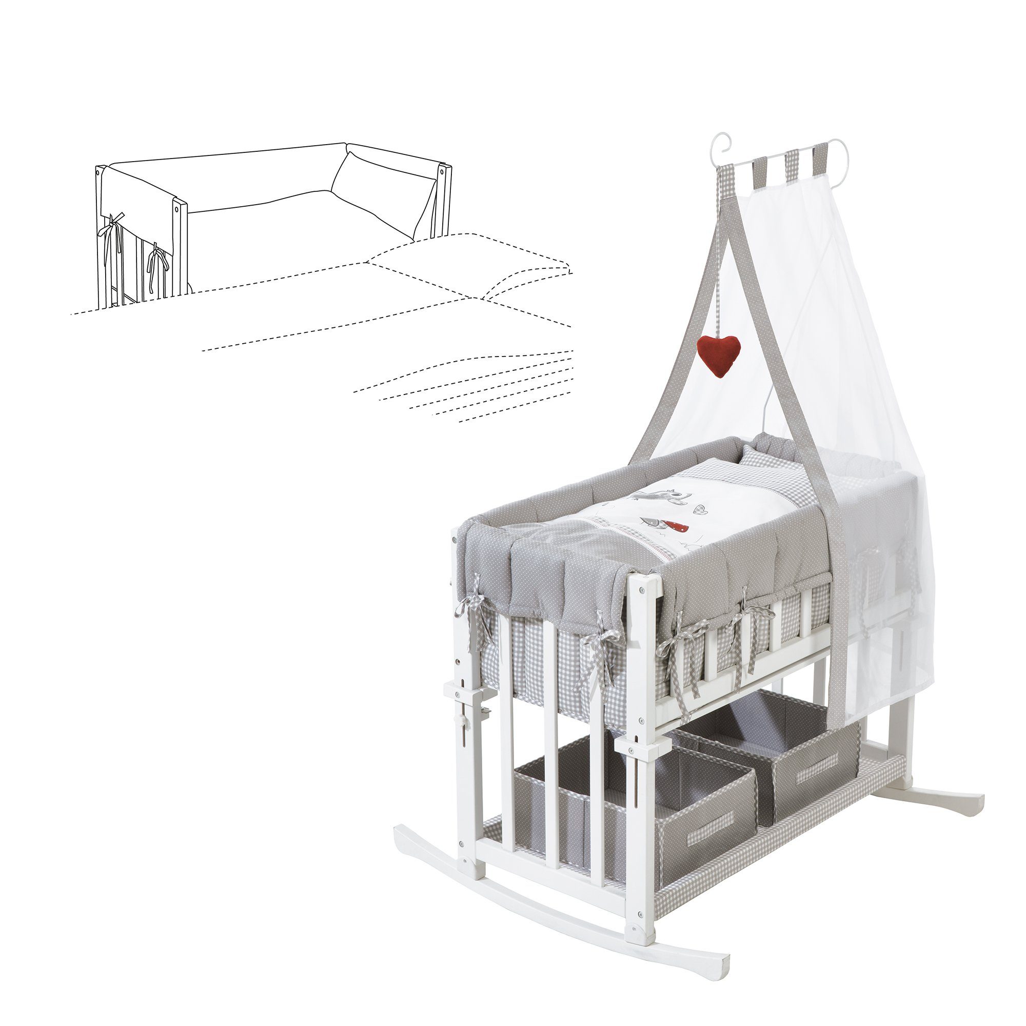 roba® Stubenbett Adam und Eule, Stubenbett Babysitter 4 in1