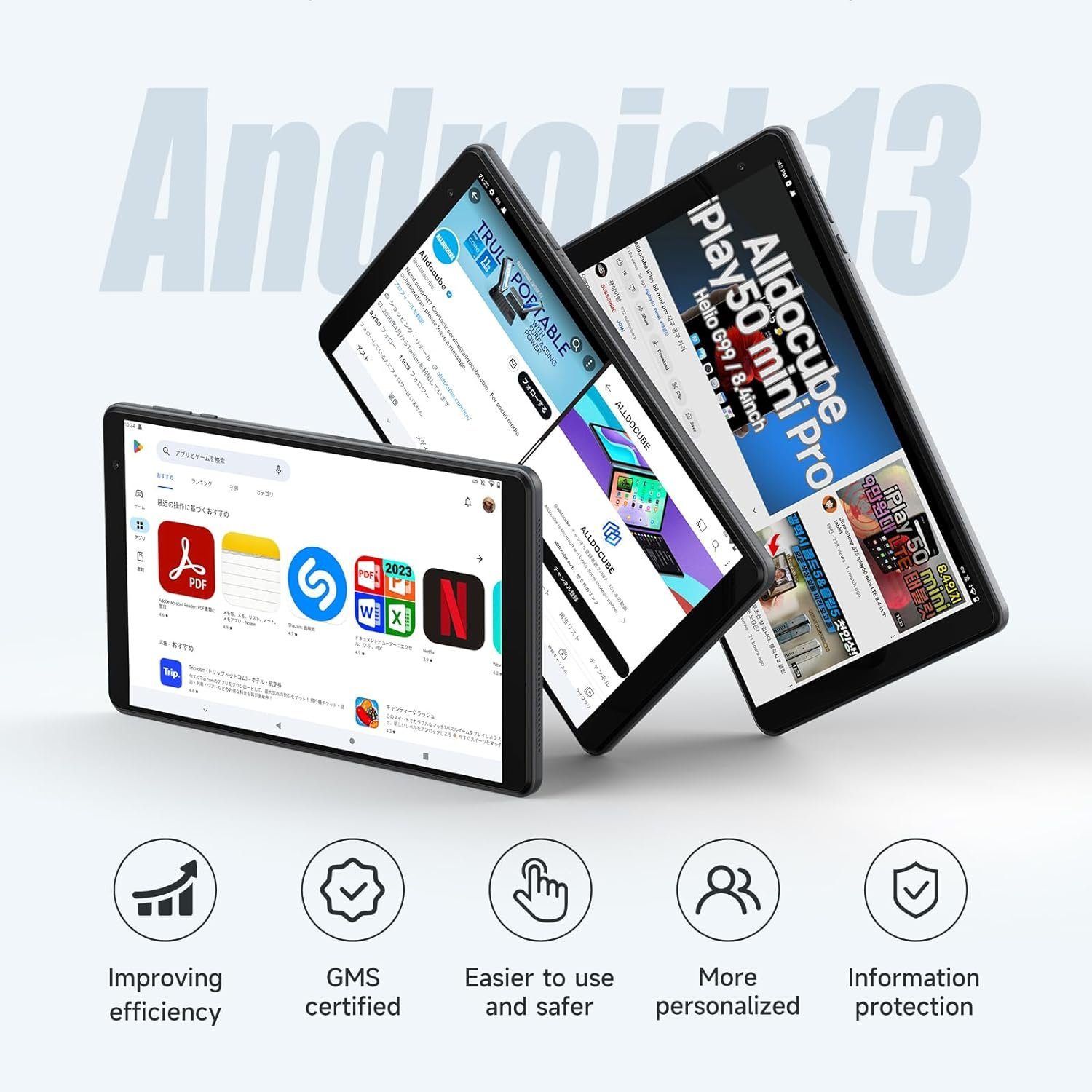ALLDOCUBE iPlay 50 Mini Lite HD 1280 × 800 IPS Display, 8(4+4) GB RAM /TF 512GB Tablet (8