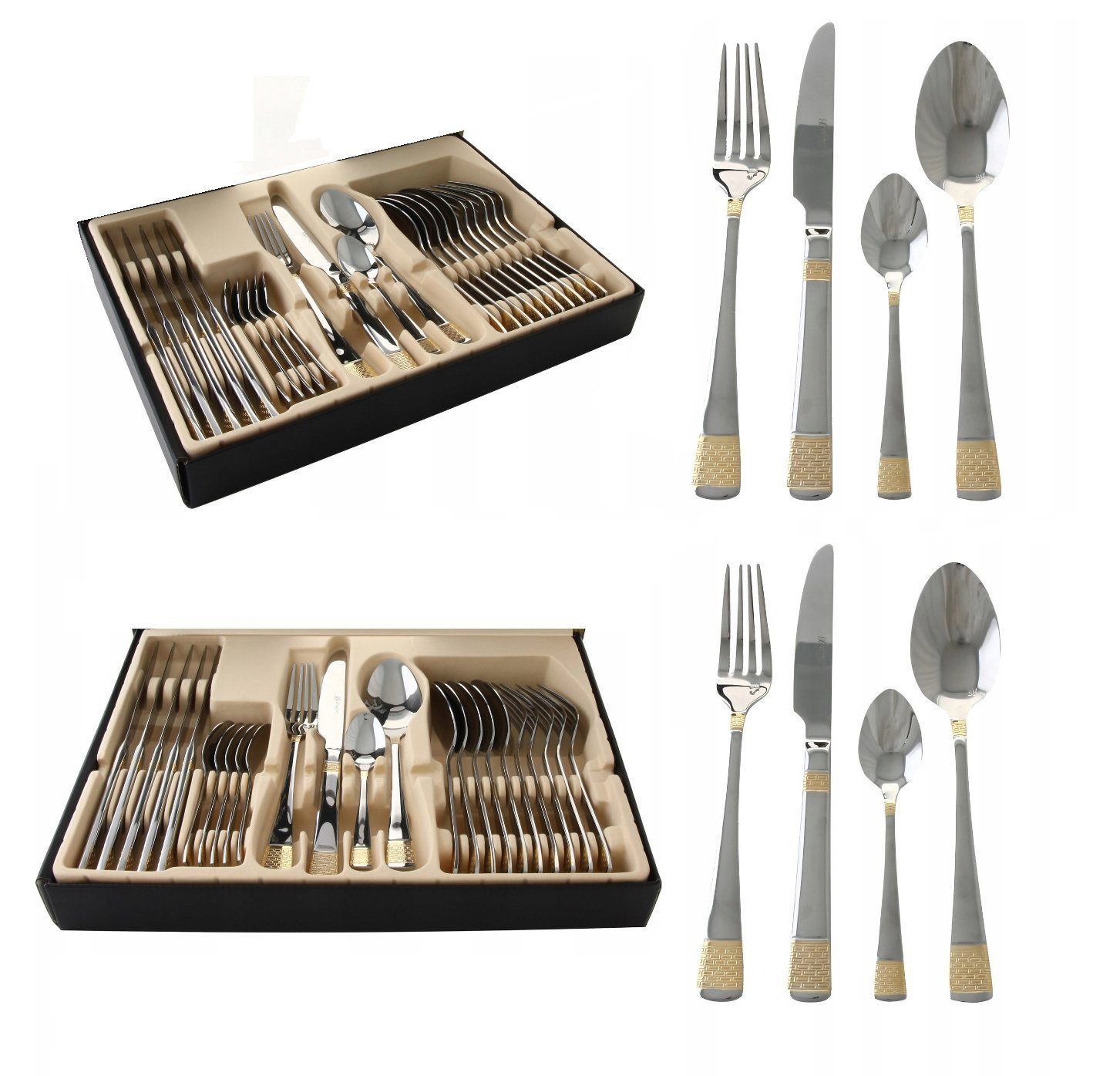 cofi1453 Besteck-Set 72 teilig 18/10 Edelstahl Essbesteck Besteck für 12 Personen
