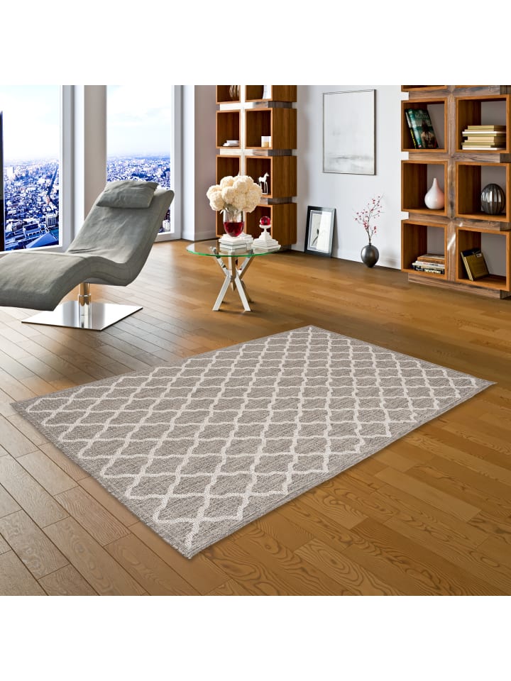 Pergamon In & Outdoor Teppich Flachgewebe Valencia Modern in Grijs günstig kaufen