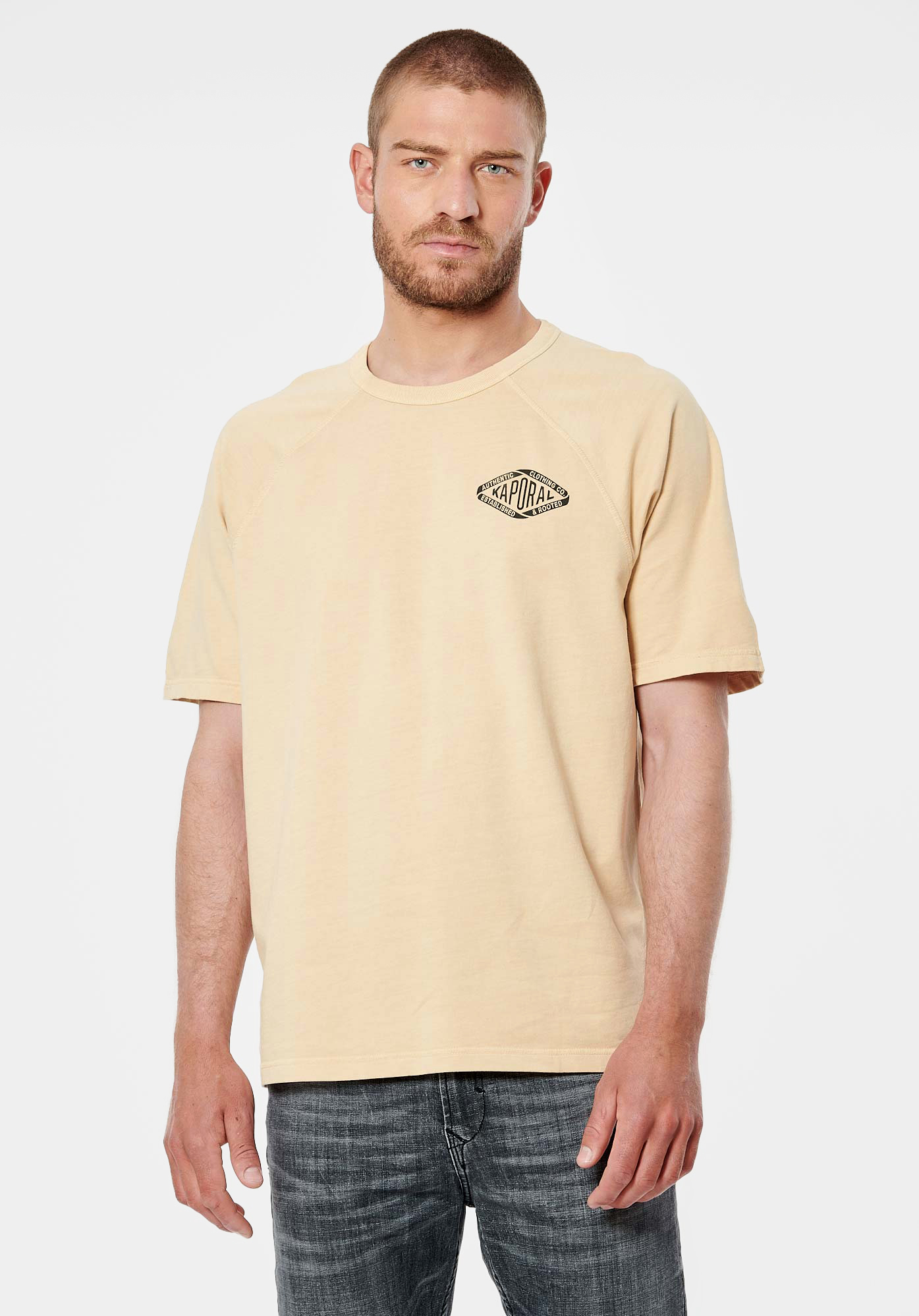 RAKIM  T-shirt beige homme 100% coton bio