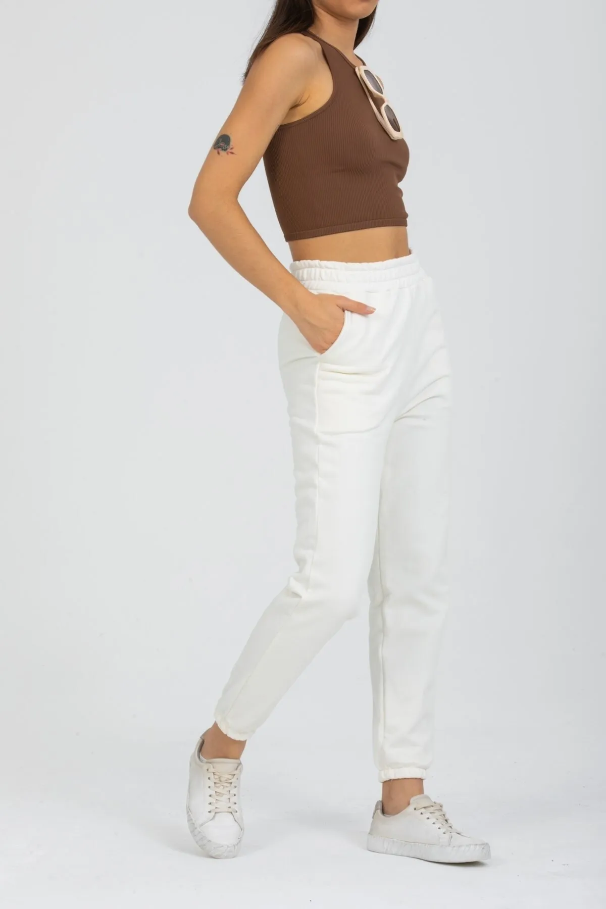 Deafox  Jogginghose - Ecru - Slim