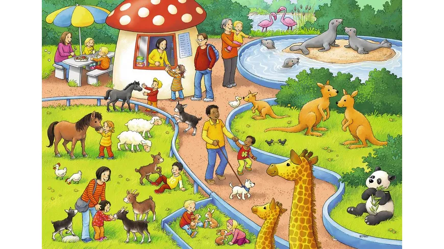 Ravensburger Puzzle - Ein Tag im Zoo, 2x24 Teile