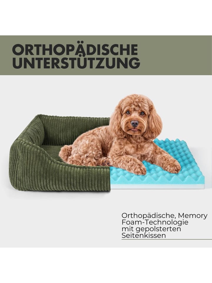 PAW WOW Hundebett ANTON Cord Olivegrün günstig kaufen 80 x 60 cm