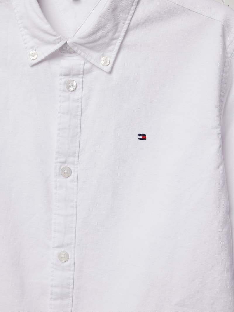 Hemd mit Label-Stitching in weiß