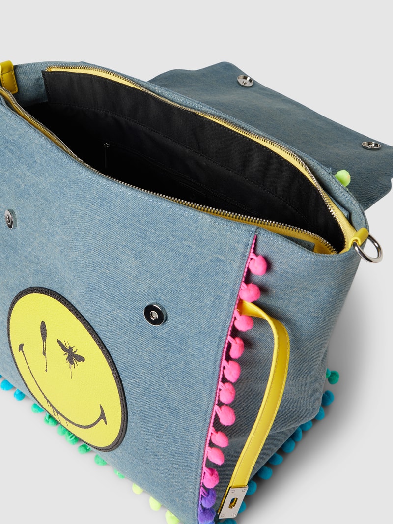 Tote Bag mit Zierbesatz in jeans