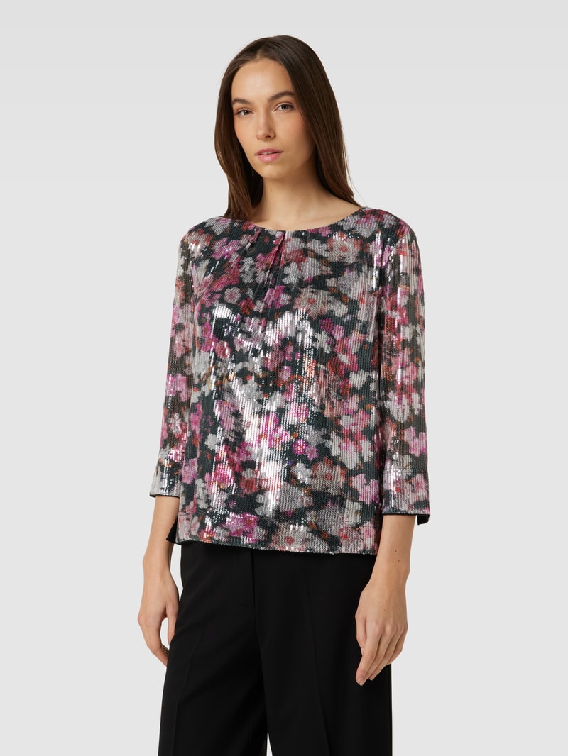 Bluse mit floralem Allover-Print in black