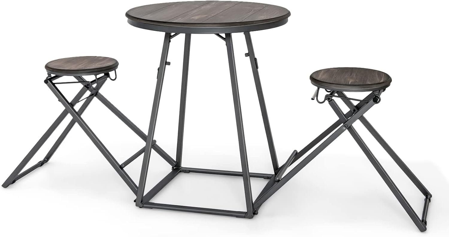 KOMFOTTEU Bartisch Bistrotisch (Set), mit 2 Trennbaren Klappstühlen